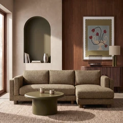 Halton Right Hand 3 Seater Chaise Sofa | Speckled Cappuccino Boucle