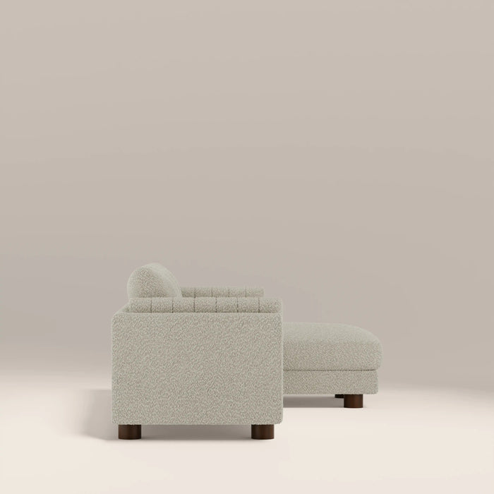 Halton Right Hand 3 Seater Chaise Sofa Speckled Stone Sustainable Boucle