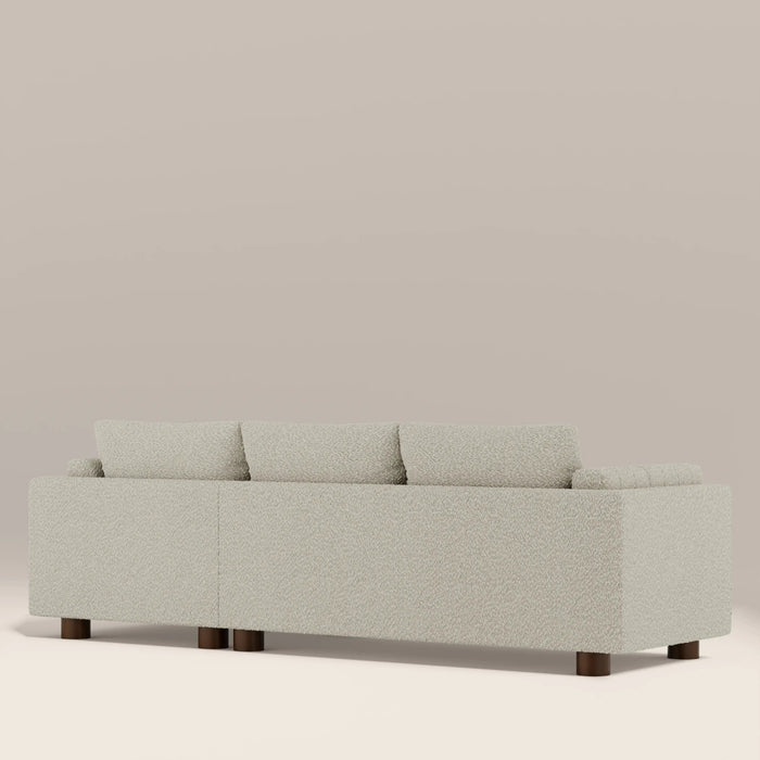 Halton Right Hand 3 Seater Chaise Sofa Speckled Stone Sustainable Boucle