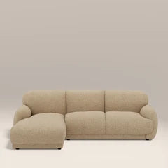 Cloud Left Hand 3 Seater Chaise Sofa | Speckled Latte Boucle