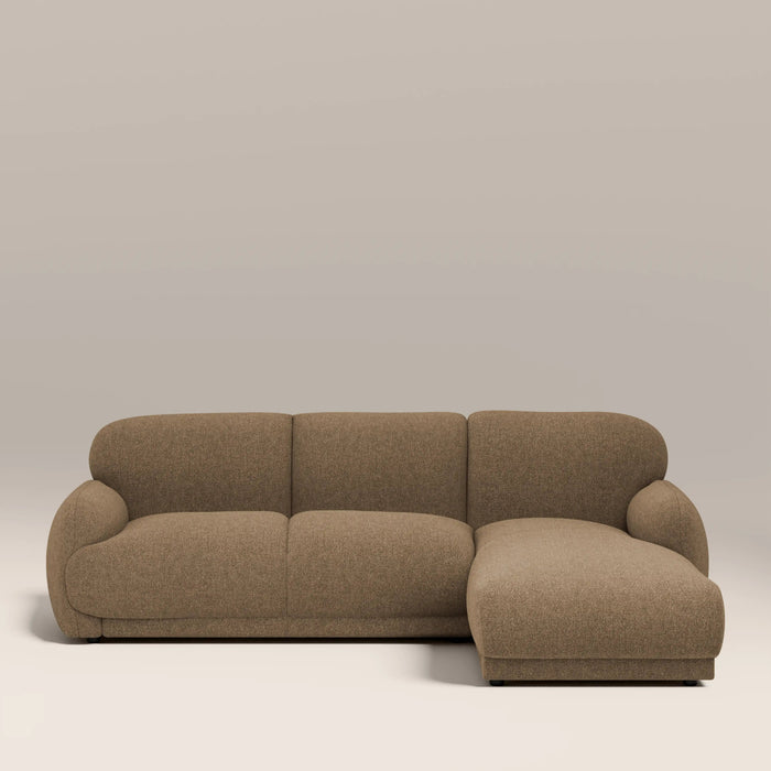 Cloud Right Hand 3 Seater Chaise Sofa Speckled Cappuccino Boucle