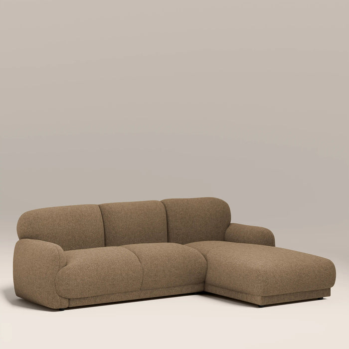 Cloud Right Hand 3 Seater Chaise Sofa Speckled Cappuccino Boucle