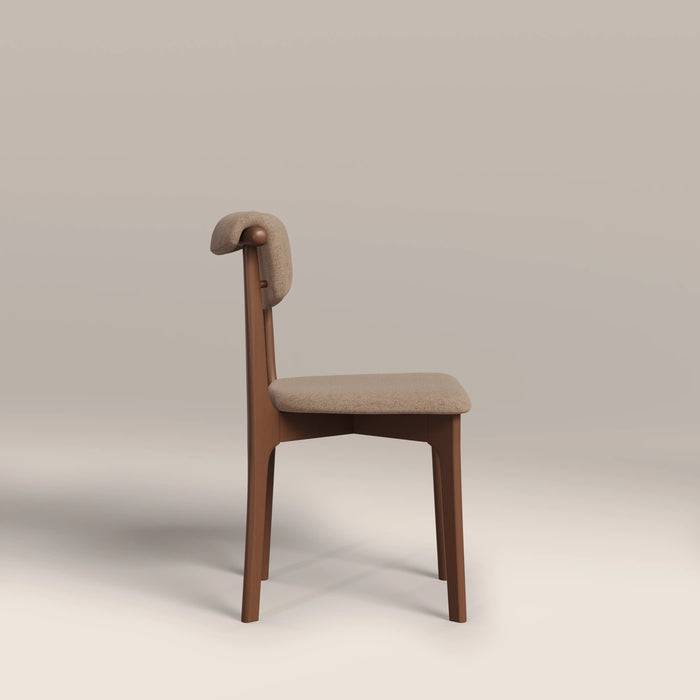 Nobu Dining Chair | Latte Sustainable Fabric & Walnut
