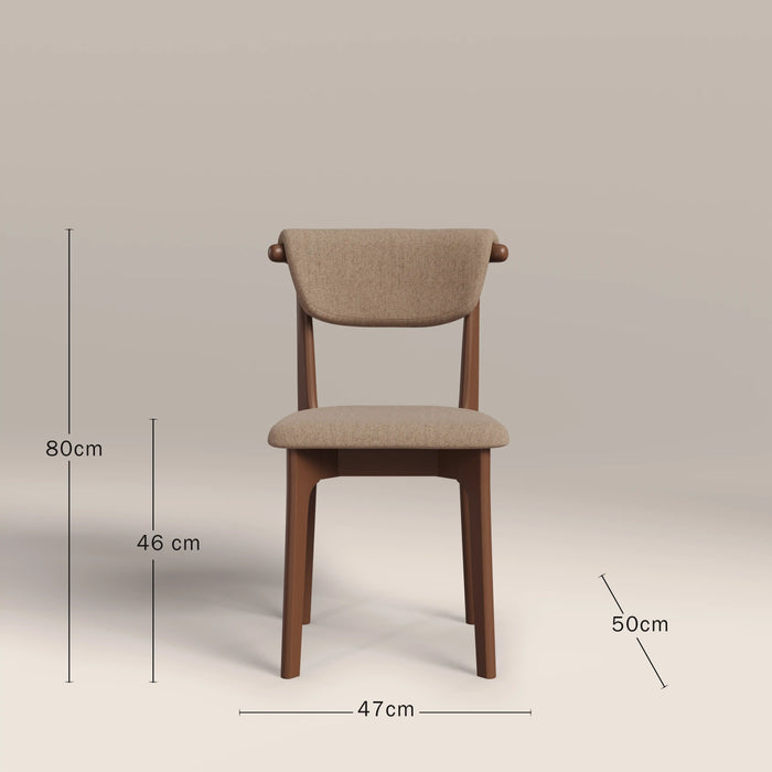 Nobu Dining Chair | Latte Sustainable Fabric & Walnut