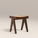 Cary Wooden Low Stool | Natural Weave & Walnut
