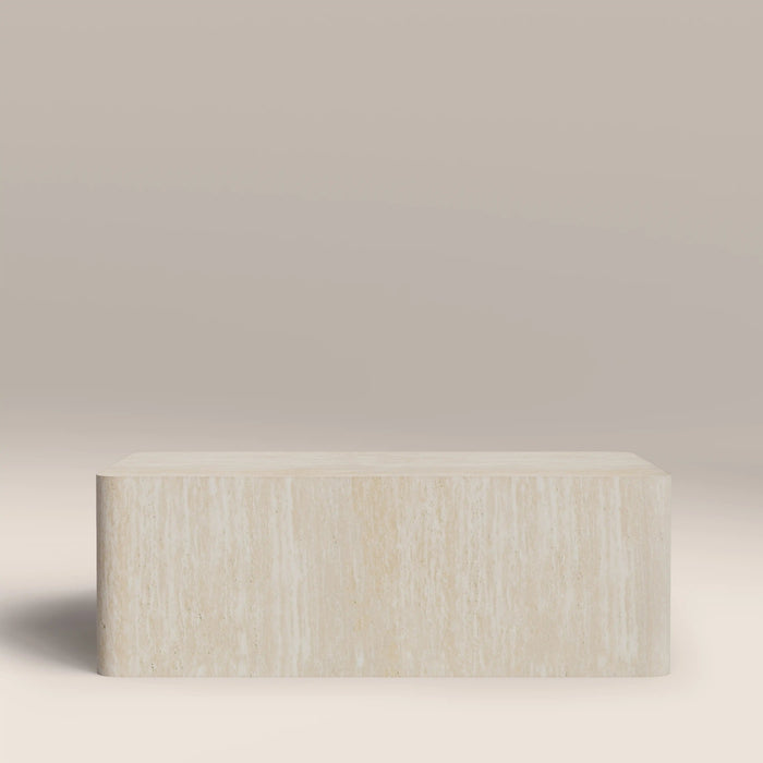 Sabel Rectangle Coffee Table Natural Travertine Effect