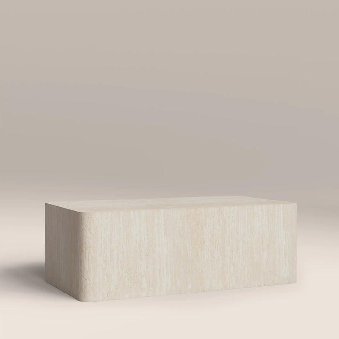 Sabel Rectangle Coffee Table Natural Travertine Effect
