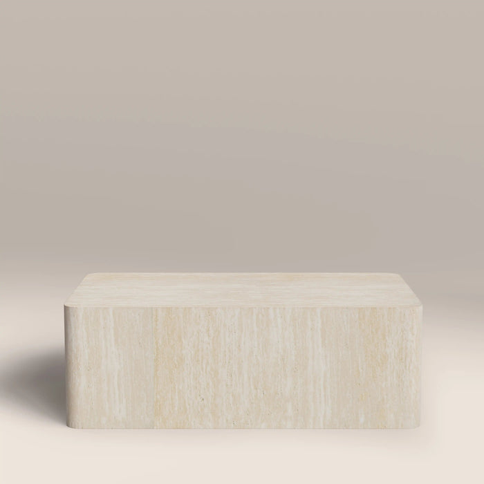 Sabel Rectangle Coffee Table Natural Travertine Effect