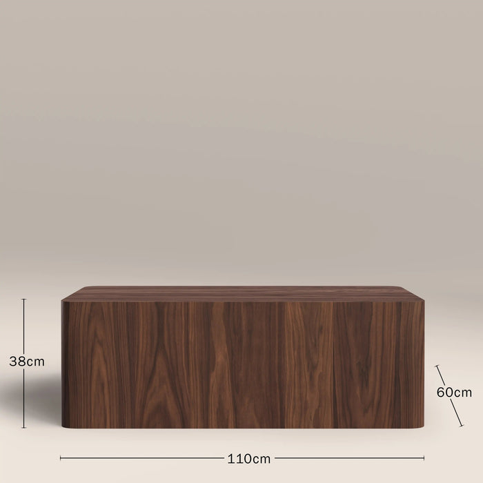 Sabel Rectangle Wooden Coffee Table Walnut