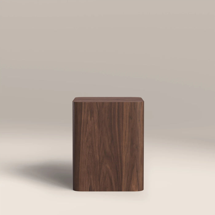 Sabel Square Wooden Side Table Walnut