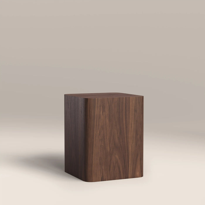 Sabel Square Wooden Side Table Walnut