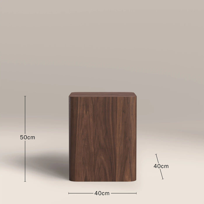 Sabel Square Wooden Side Table Walnut