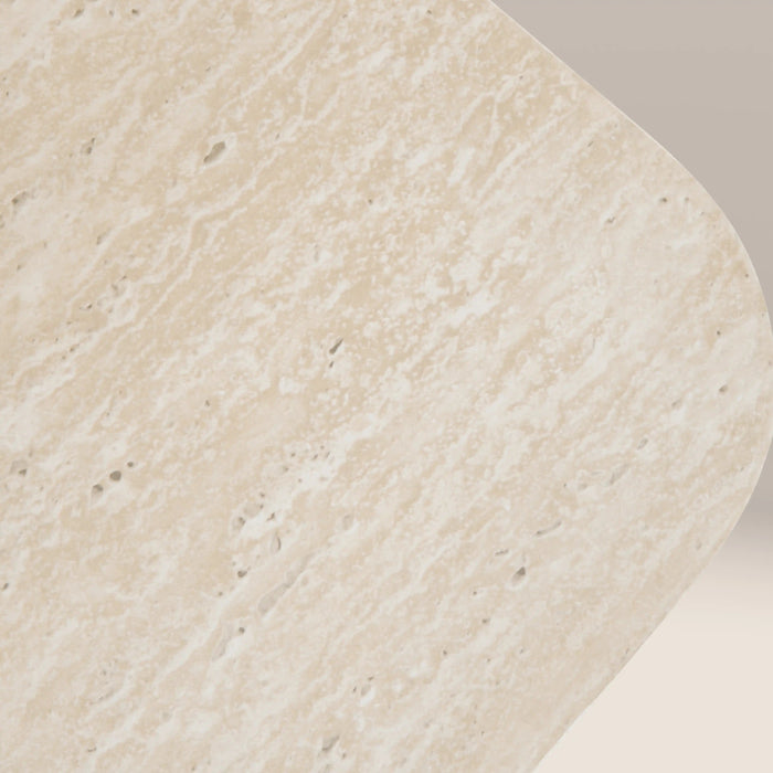 Sabel Square Side Table Natural Travertine Effect