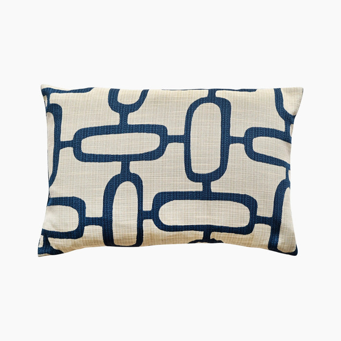 Links Rectangle Cushion Blue