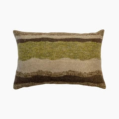 Wool Waves Rectangle Cushion | Green
