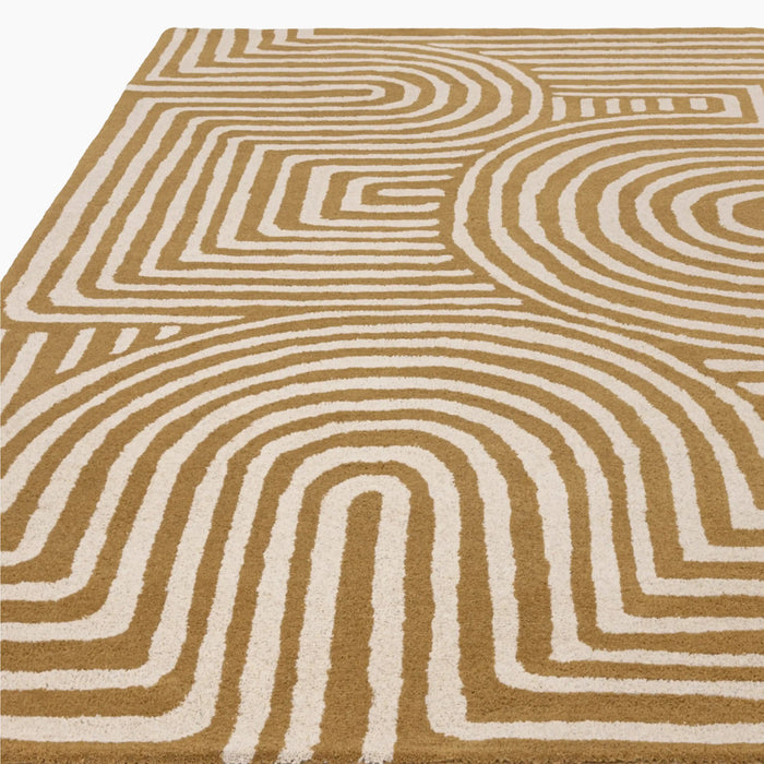 Bauhaus Hand Tufted Wool Rug Ochre