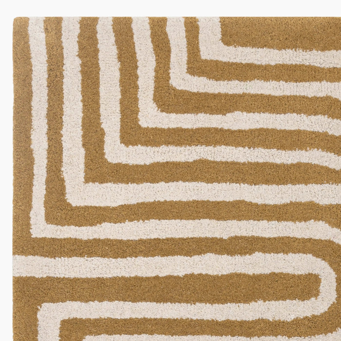 Bauhaus Hand Tufted Wool Rug Ochre