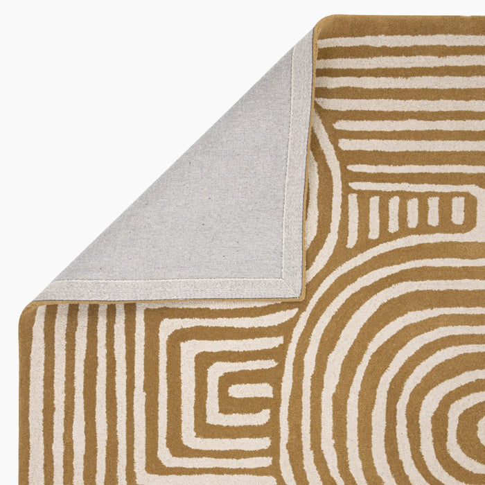 Bauhaus Hand Tufted Wool Rug Ochre