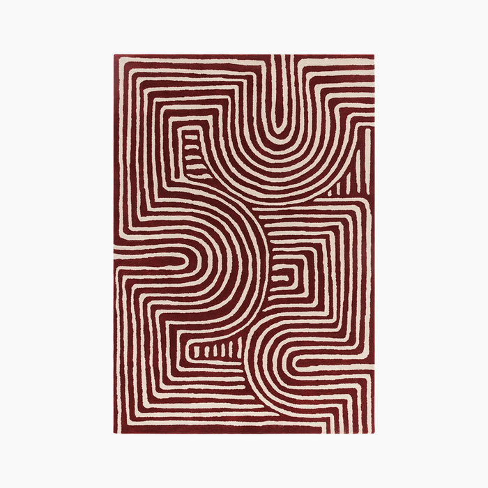 Bauhaus Hand Tufted Wool Rug Plum