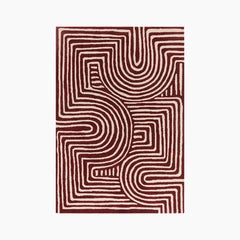 Bauhaus Hand Tufted Wool Rug | Plum
