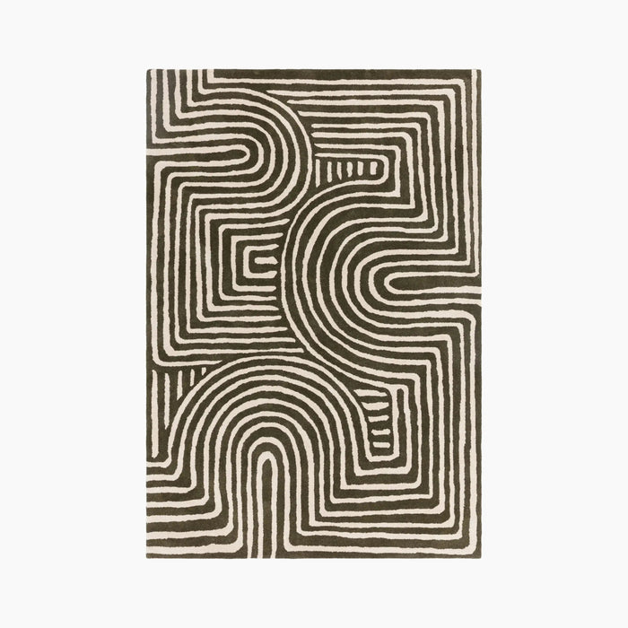 Bauhaus Hand Tufted Wool Rug Forest Green