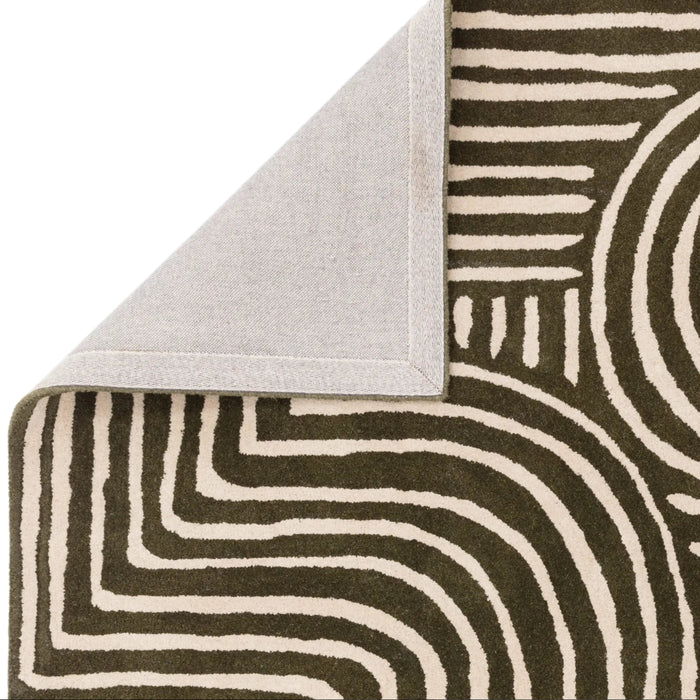 Bauhaus Hand Tufted Wool Rug Forest Green