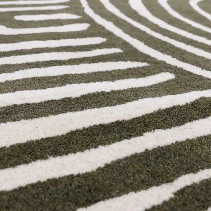 Bauhaus Hand Tufted Wool Rug Forest Green