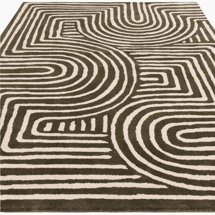 Bauhaus Hand Tufted Wool Rug Forest Green