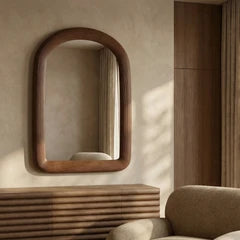 Ciara Arch Wall Mirror, 90 x 71 cm | Walnut