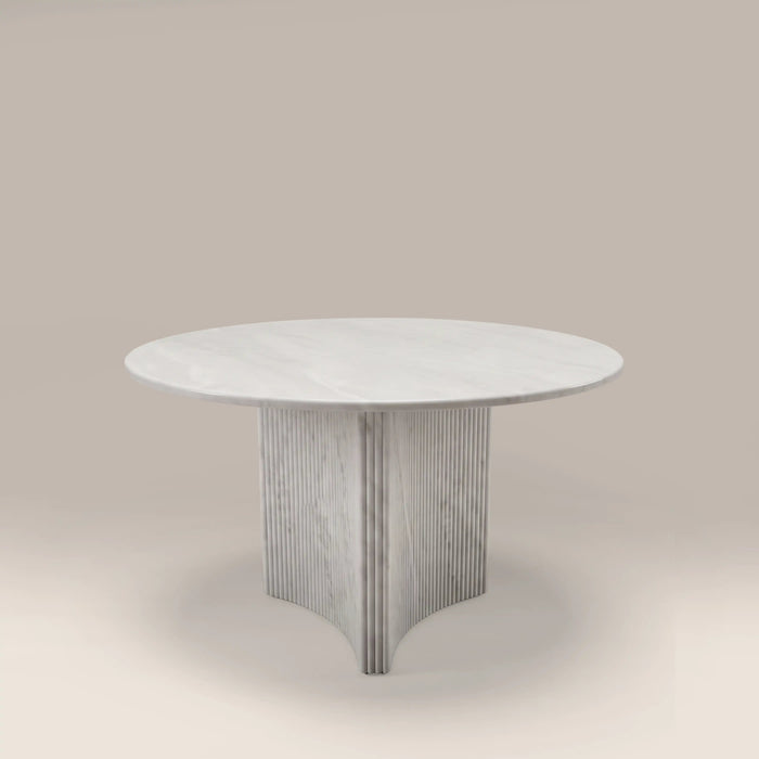 Jace 4 Seat Round Dining Table White Carrara Honed Marble Effect Stone