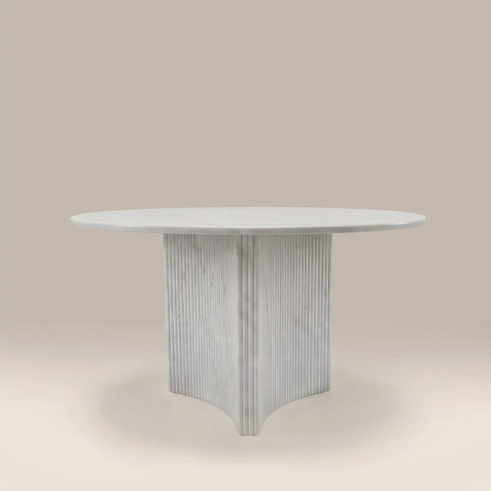 Jace 4 Seat Round Dining Table White Carrara Honed Marble Effect Stone