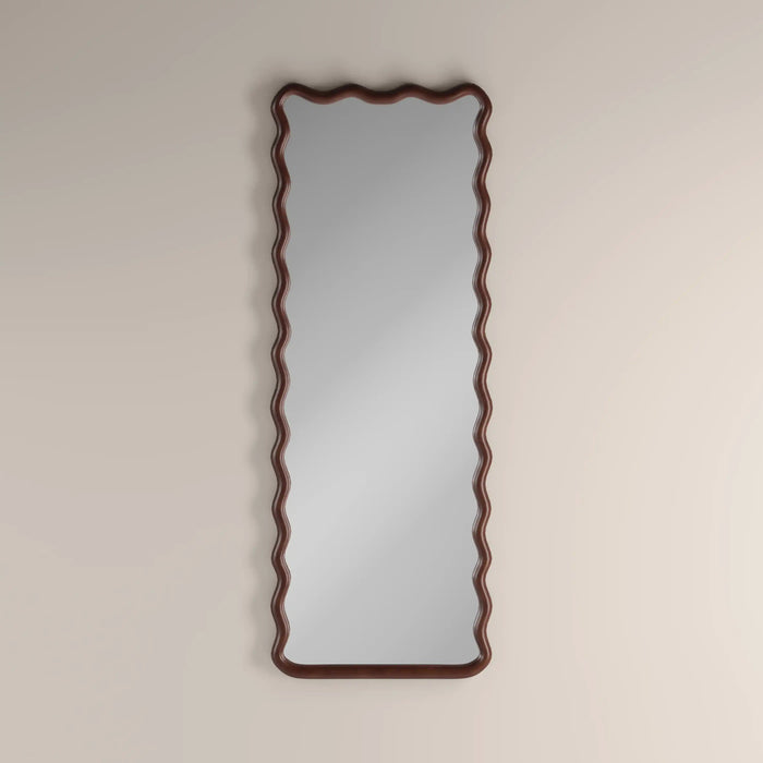 Osaka Wavy Full Length Mirror 180x80 cm Walnut