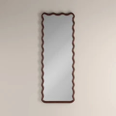 Osaka Wavy Full Length Mirror, 180 x 80 cm | Walnut