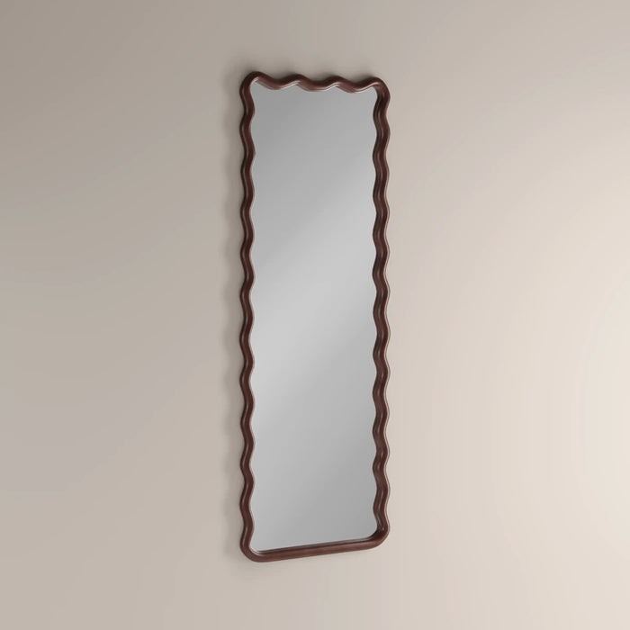 Osaka Wavy Full Length Mirror 180x80 cm Walnut