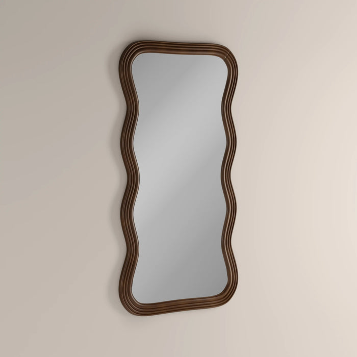 Ridley Wavy Full Length Mirror 178x90 cm Walnut