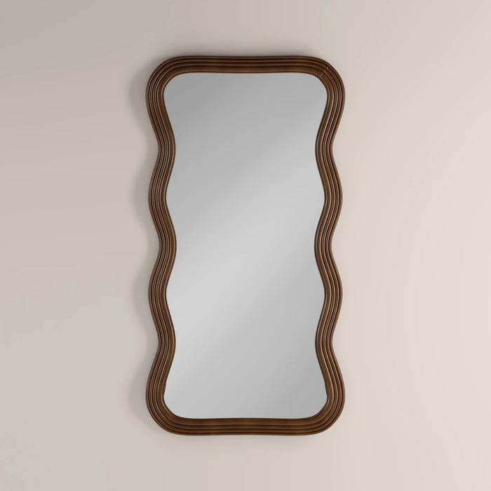 Ridley Wavy Full Length Mirror 178x90 cm Walnut
