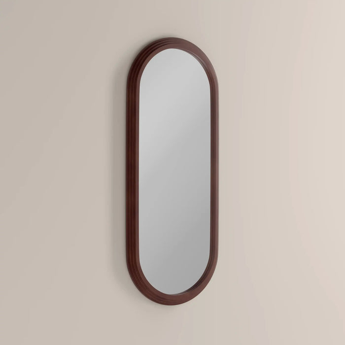 Bette Oval Full Length Mirror 120x50 cm Walnut