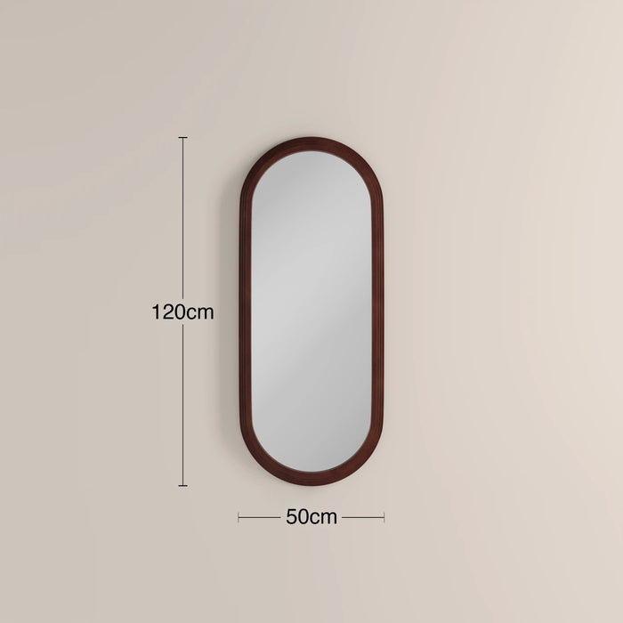 Bette Oval Full Length Mirror 120x50 cm Walnut