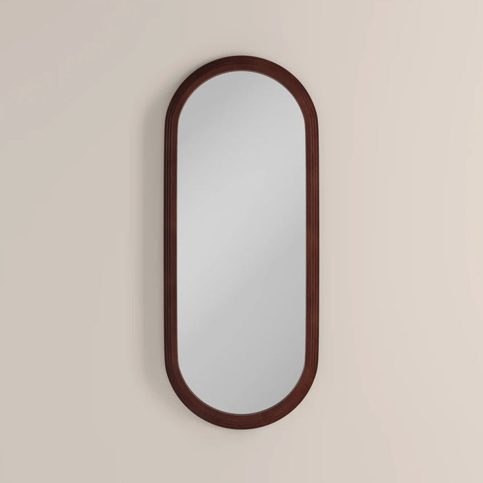 Bette Oval Full Length Mirror 120x50 cm Walnut