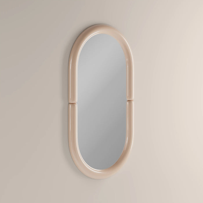 Morris Oval Full Length Mirror 150x77 cm High Gloss Nude