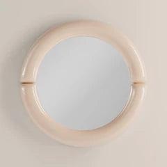 Morris Round Wall Mirror, 80 cm | High Gloss Nude