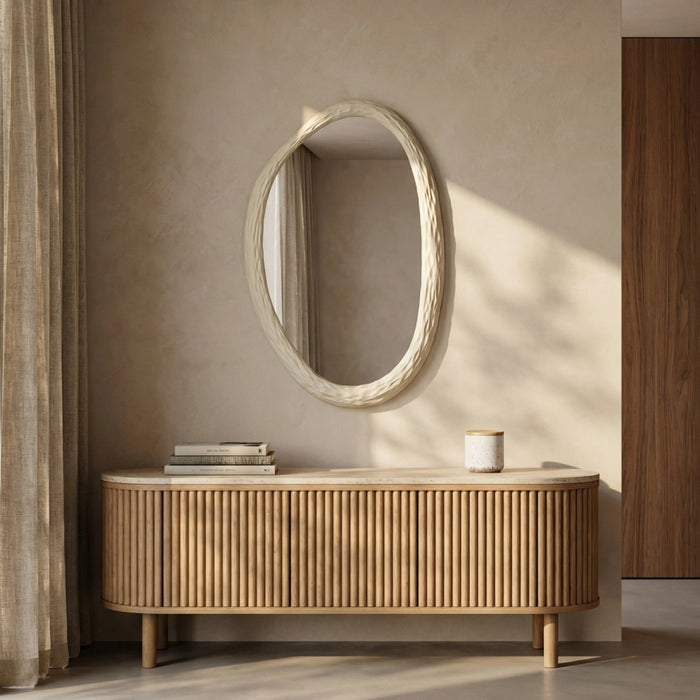 Herman Oval Wall Mirror 81x60 cm Cream