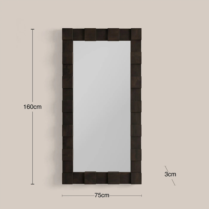 Windsor Rectangle Full Length Mirror 160x75 cm Walnut
