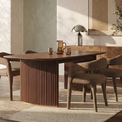 Caleb 6-8 Seat Rectangle Wooden Extendable Dining Table | Walnut
