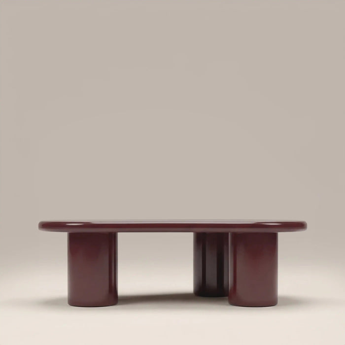 Modica Curved Coffee Table High Gloss Cherry Red