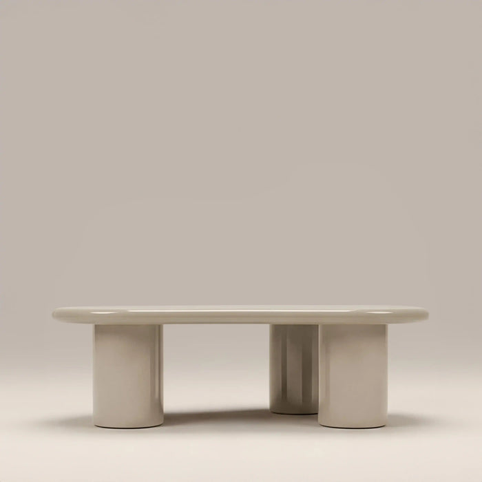 Modica Curved Coffee Table High Gloss Soft Ecru