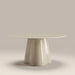 Hadley Round Coffee Table | Soft Ecru Sandblasted Glass & High Gloss Soft Ecru