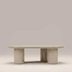 Modica Curved Coffee Table | High Gloss Soft Ecru