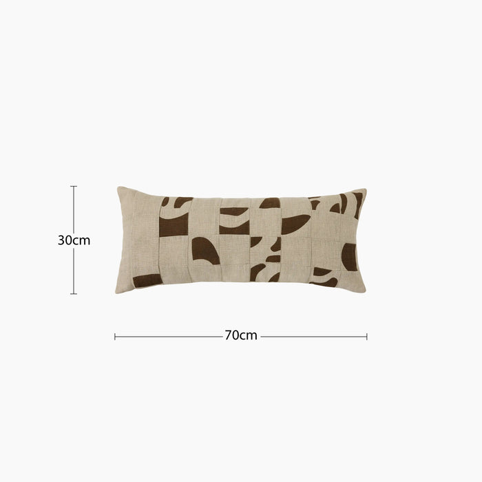 HK Living Rectangle Cushion Natural Patchwork Linen