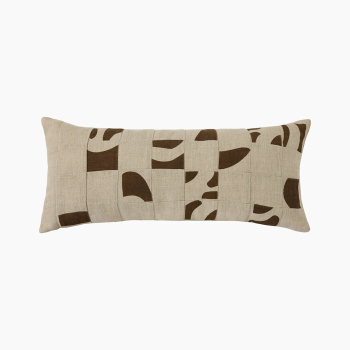 HK Living Rectangle Cushion Natural Patchwork Linen